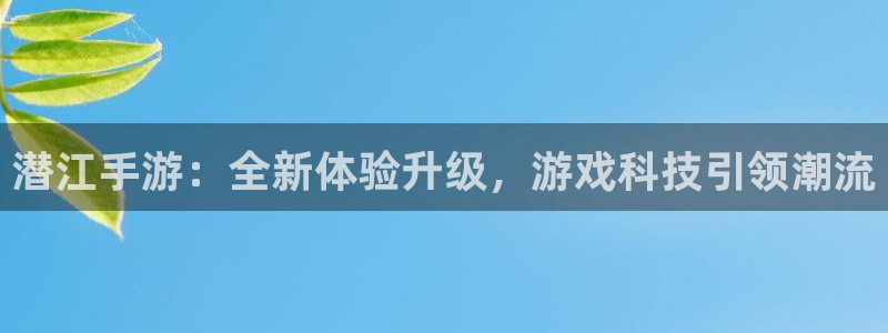 长运娱乐官网预测群号：潜江手游：全新体验升级，游戏科技引领潮